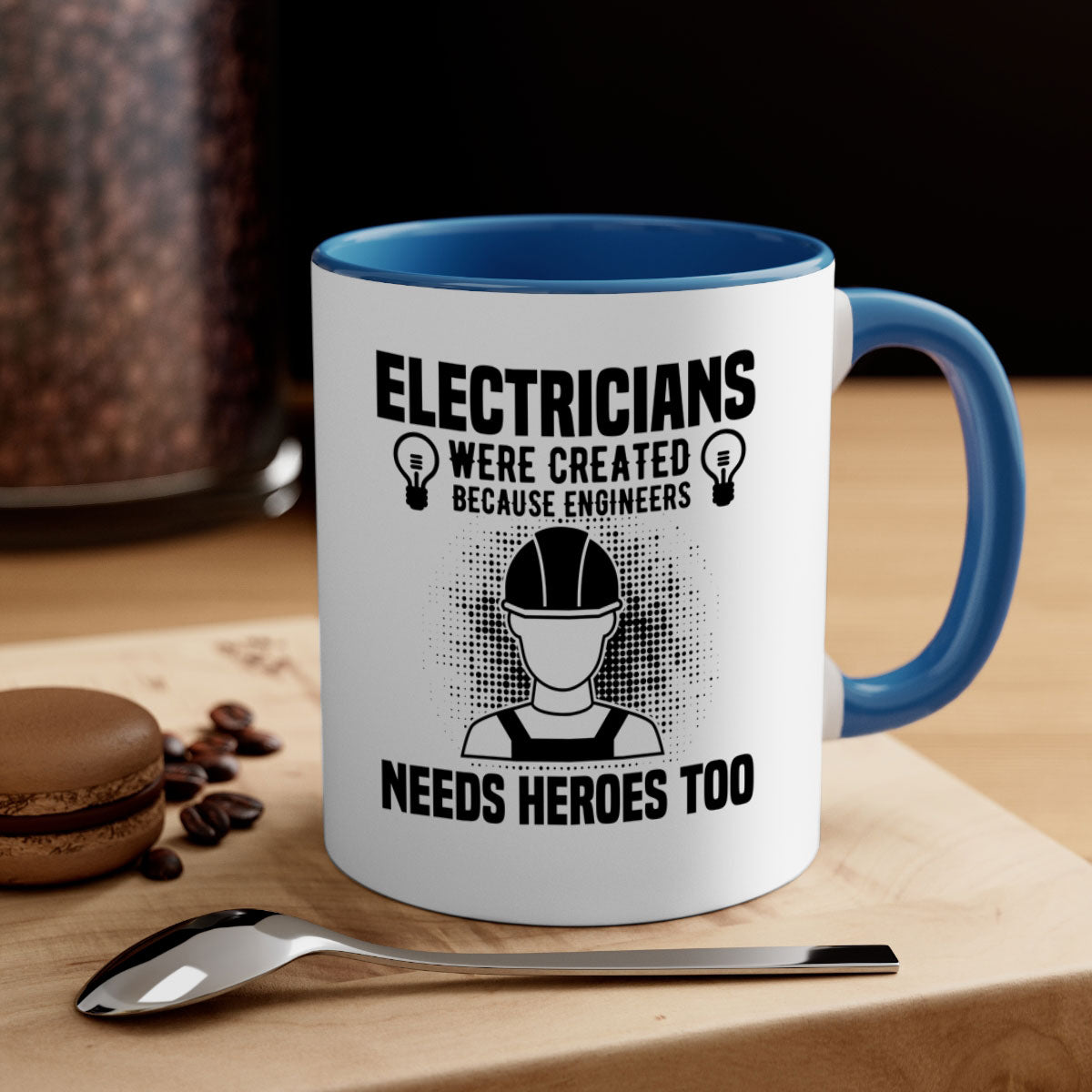 Electrician were Style 52# Mug featuring a two-tone design with a colored handle and interior, available in multiple colors and sizes.
