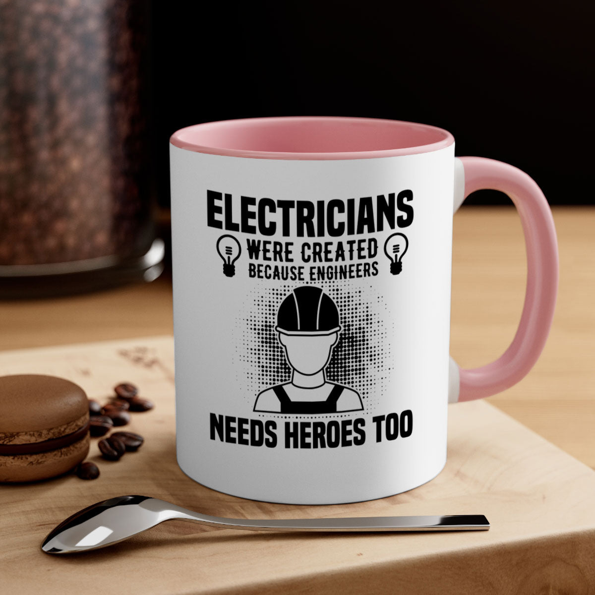 Electrician were Style 52# Mug featuring a two-tone design with a colored handle and interior, available in multiple colors and sizes.