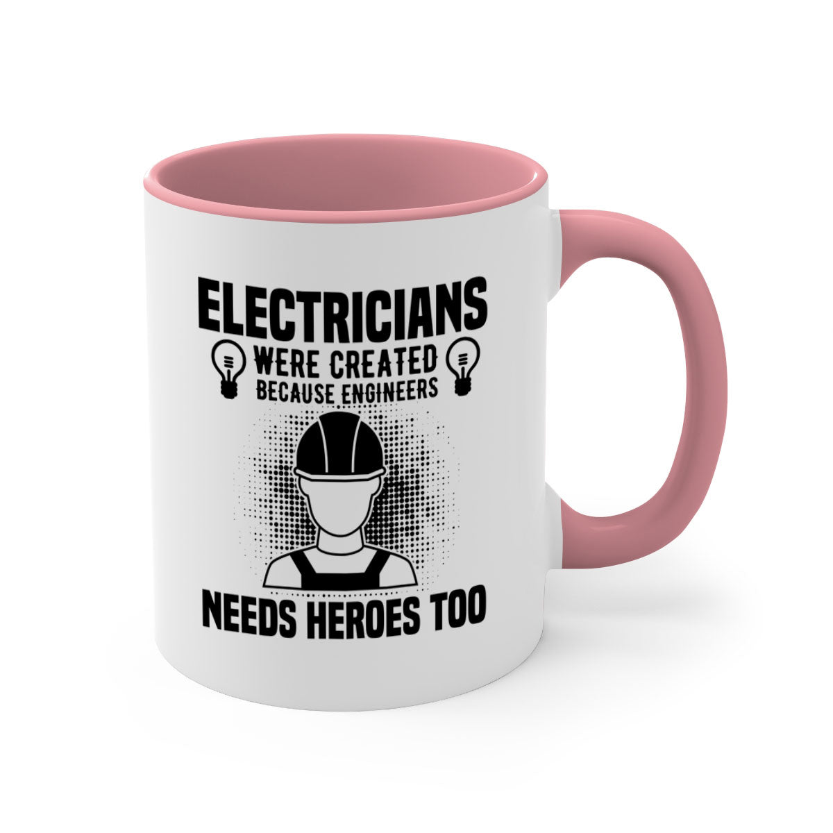 Electrician were Style 52# Mug featuring a two-tone design with a colored handle and interior, available in multiple colors and sizes.
