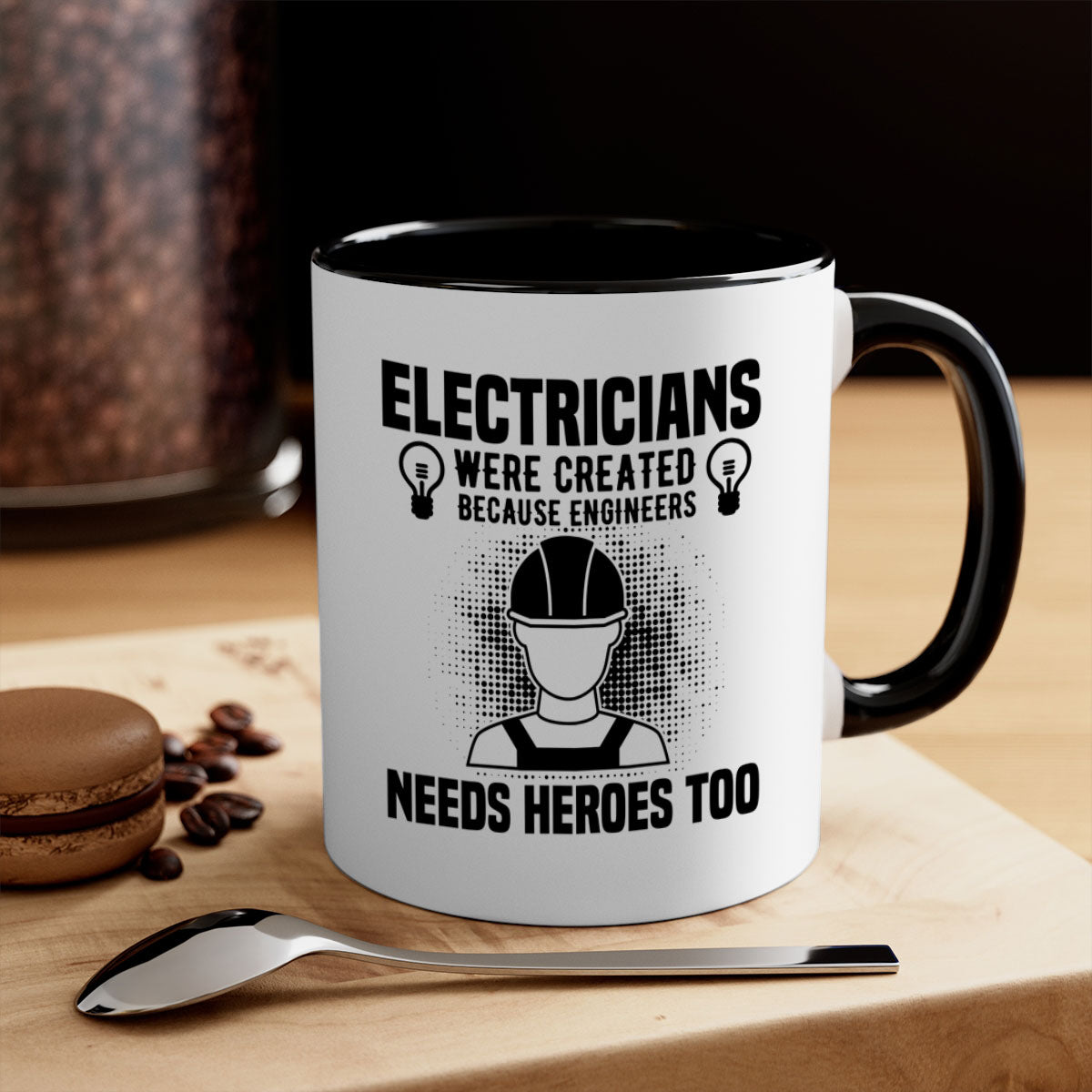 Electrician were Style 52# Mug featuring a two-tone design with a colored handle and interior, available in multiple colors and sizes.
