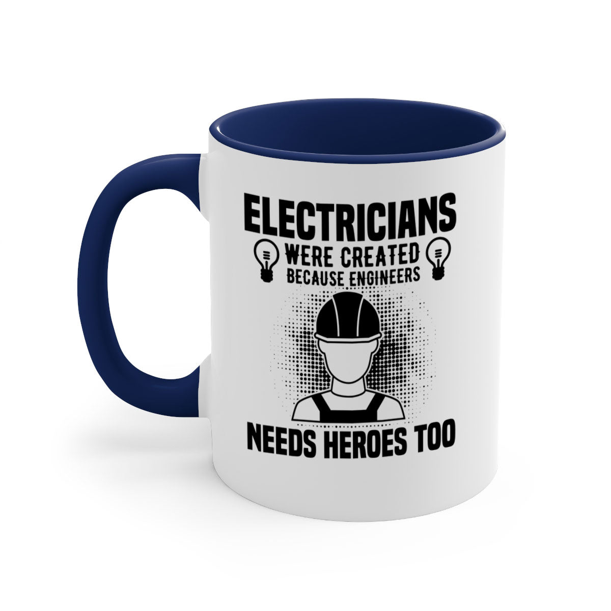 Electrician were Style 52# Mug featuring a two-tone design with a colored handle and interior, available in multiple colors and sizes.