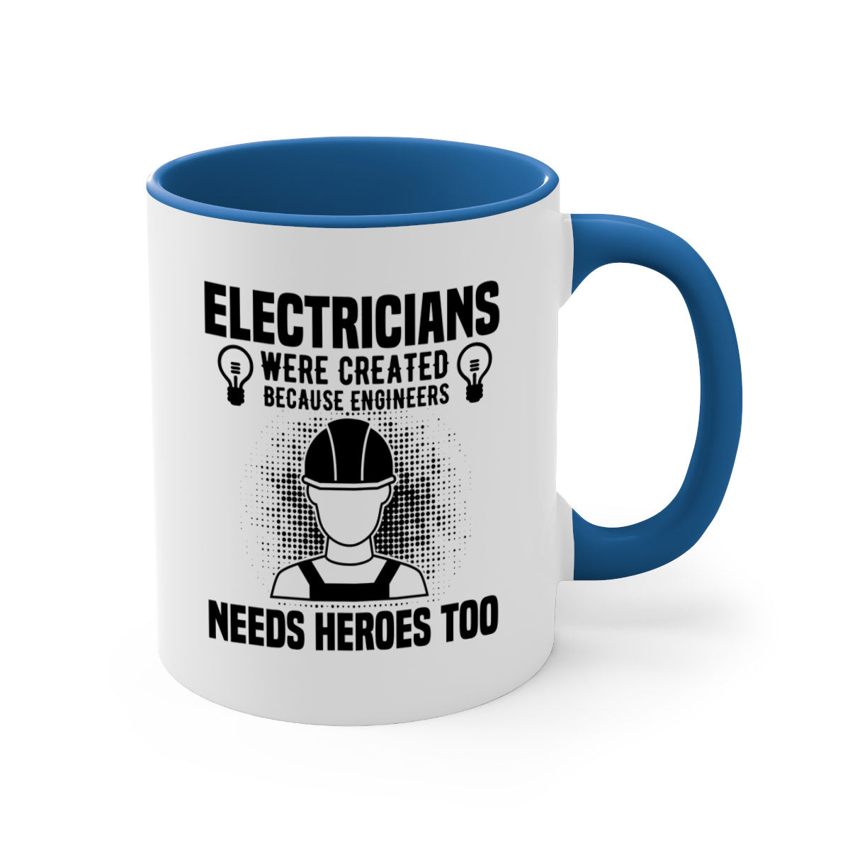 Electrician were Style 52# Mug featuring a two-tone design with a colored handle and interior, available in multiple colors and sizes.