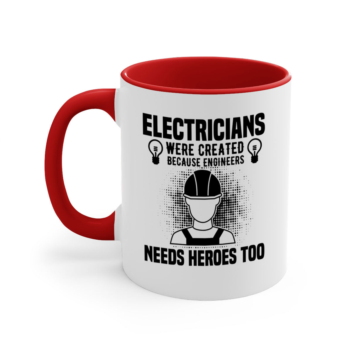 Electrician were Style 52# Mug featuring a two-tone design with a colored handle and interior, available in multiple colors and sizes.