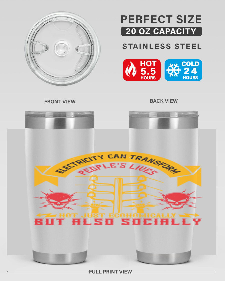 A stylish 20oz and 30oz stainless steel tumbler with a copper lining, showcasing its double wall vacuum design and drink-thru lid.