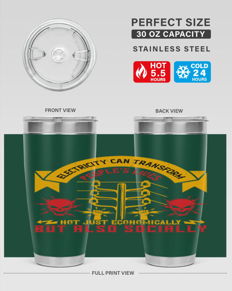 A stylish 20oz and 30oz stainless steel tumbler with a copper lining, showcasing its double wall vacuum design and drink-thru lid.