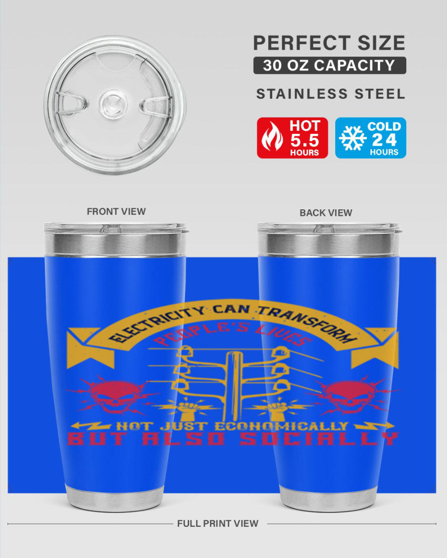 A stylish 20oz and 30oz stainless steel tumbler with a copper lining, showcasing its double wall vacuum design and drink-thru lid.