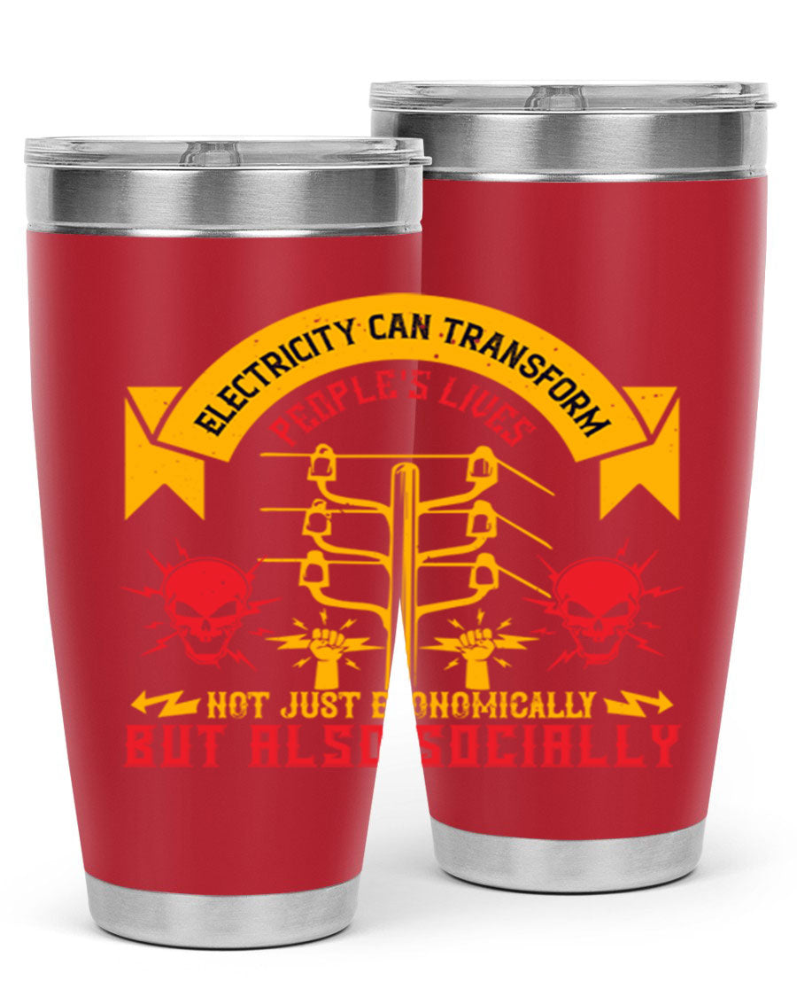 A stylish 20oz and 30oz stainless steel tumbler with a copper lining, showcasing its double wall vacuum design and drink-thru lid.