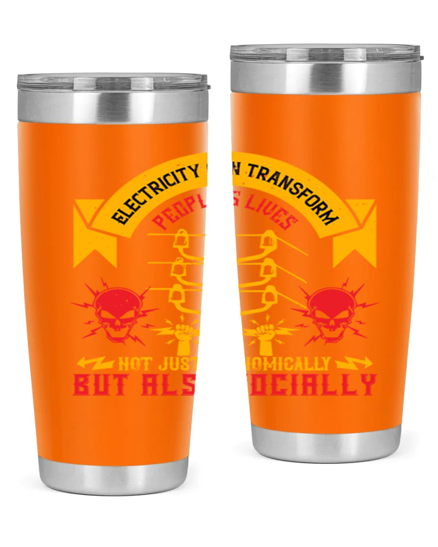 A stylish 20oz and 30oz stainless steel tumbler with a copper lining, showcasing its double wall vacuum design and drink-thru lid.