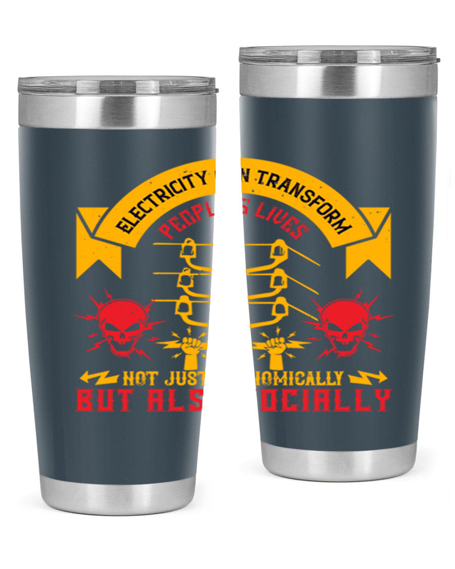 A stylish 20oz and 30oz stainless steel tumbler with a copper lining, showcasing its double wall vacuum design and drink-thru lid.