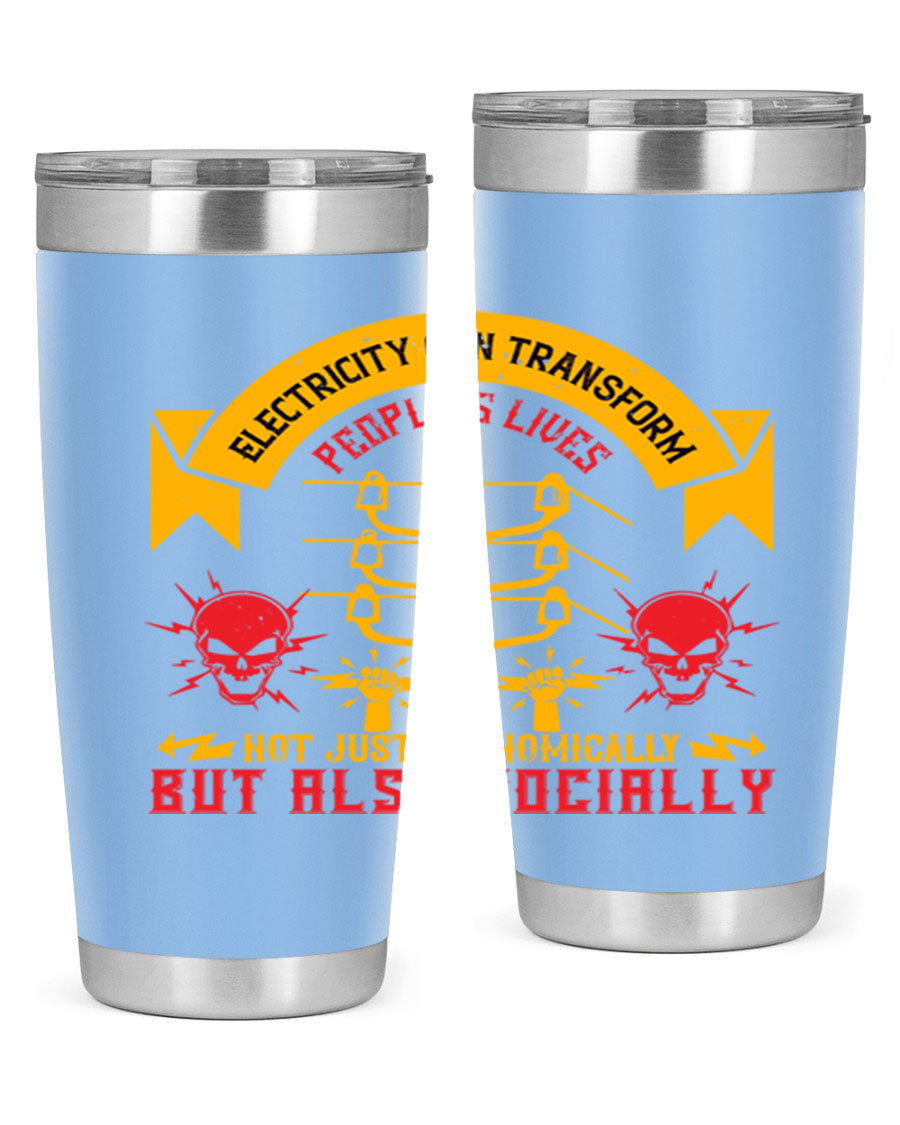 A stylish 20oz and 30oz stainless steel tumbler with a copper lining, showcasing its double wall vacuum design and drink-thru lid.