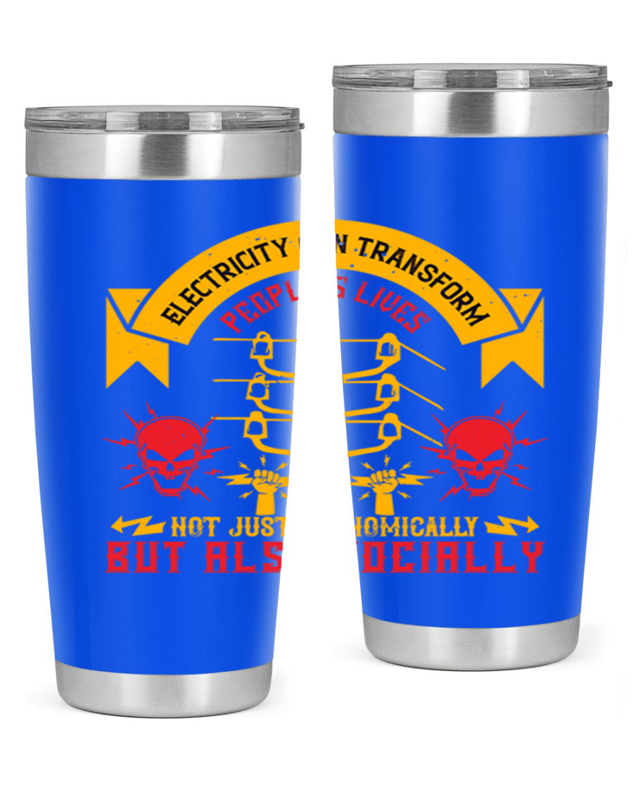 A stylish 20oz and 30oz stainless steel tumbler with a copper lining, showcasing its double wall vacuum design and drink-thru lid.