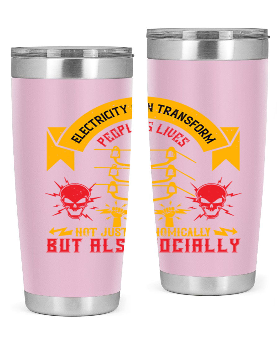 A stylish 20oz and 30oz stainless steel tumbler with a copper lining, showcasing its double wall vacuum design and drink-thru lid.