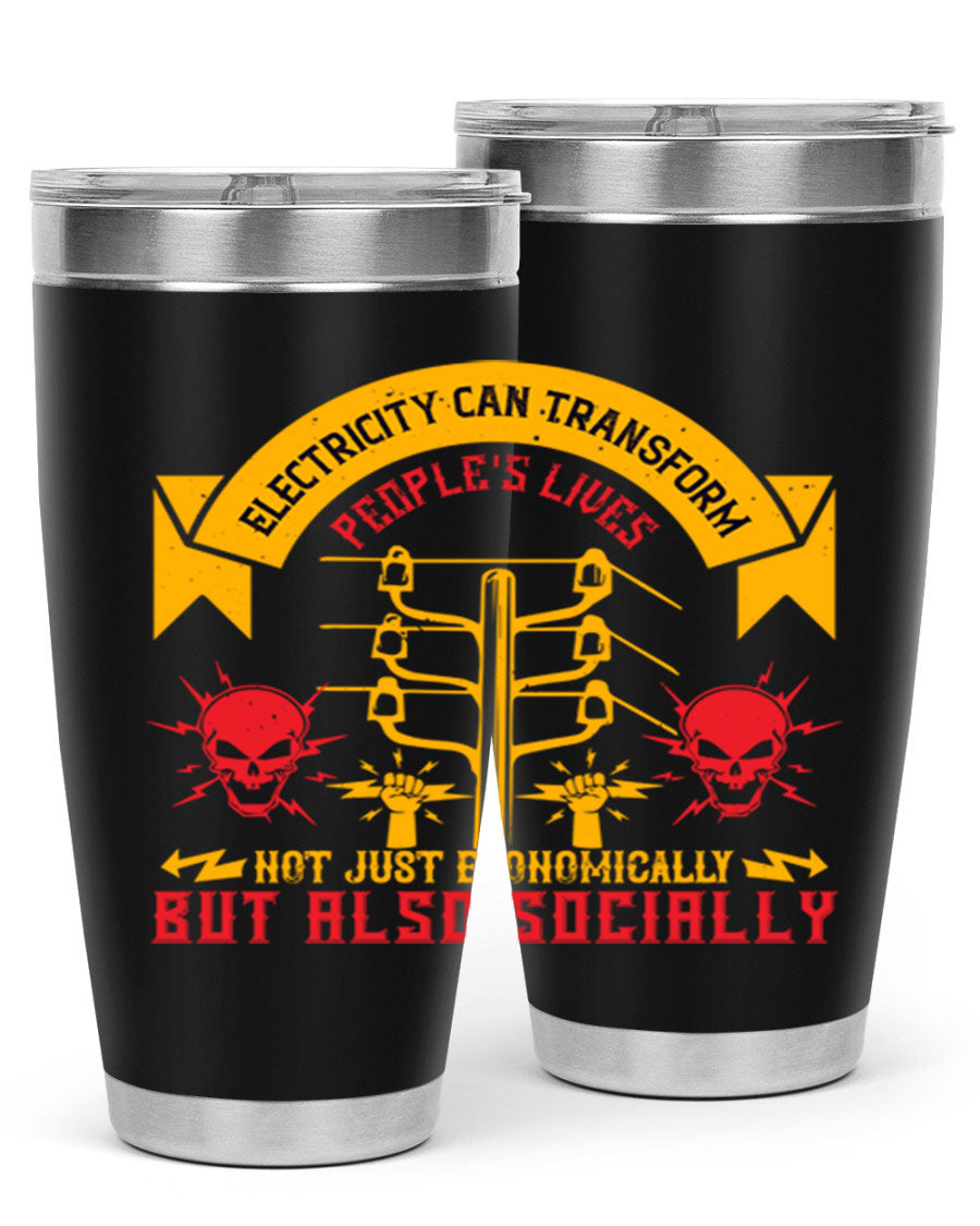 A stylish 20oz and 30oz stainless steel tumbler with a copper lining, showcasing its double wall vacuum design and drink-thru lid.