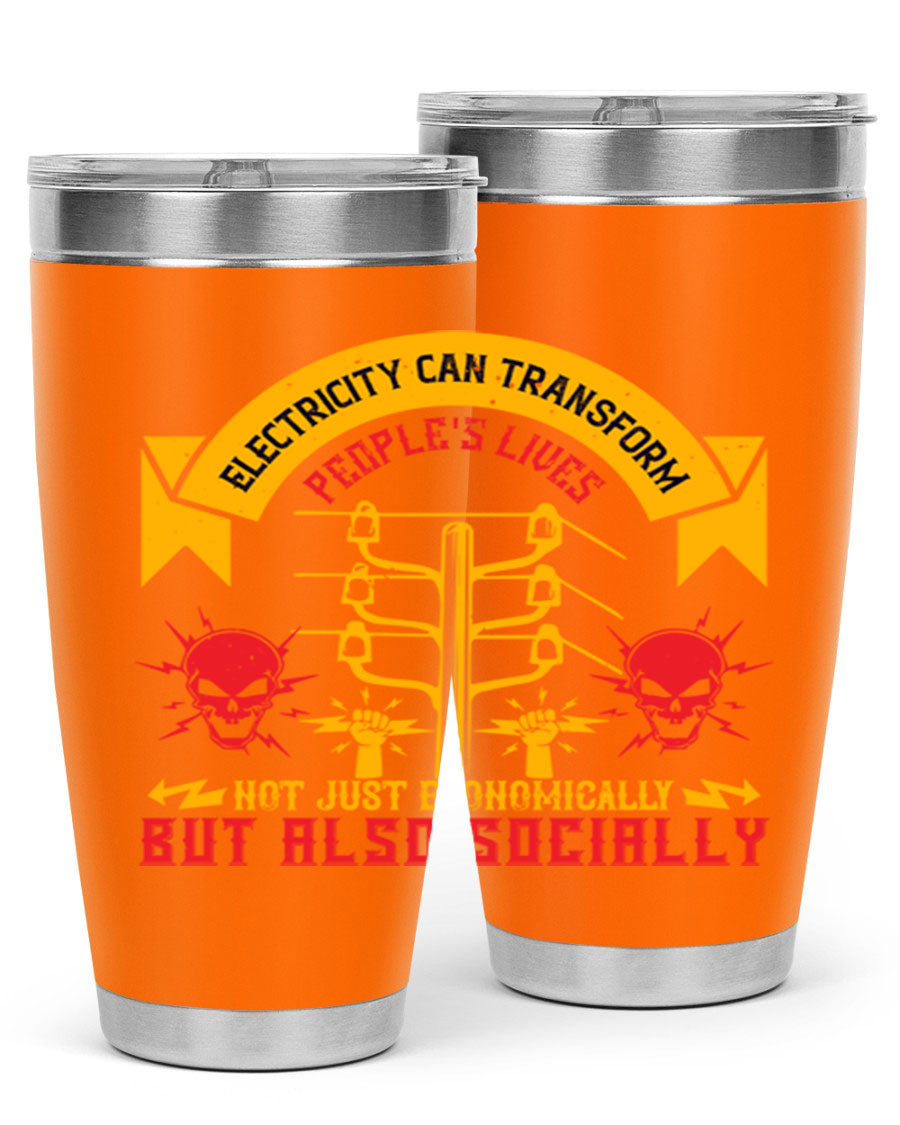 A stylish 20oz and 30oz stainless steel tumbler with a copper lining, showcasing its double wall vacuum design and drink-thru lid.