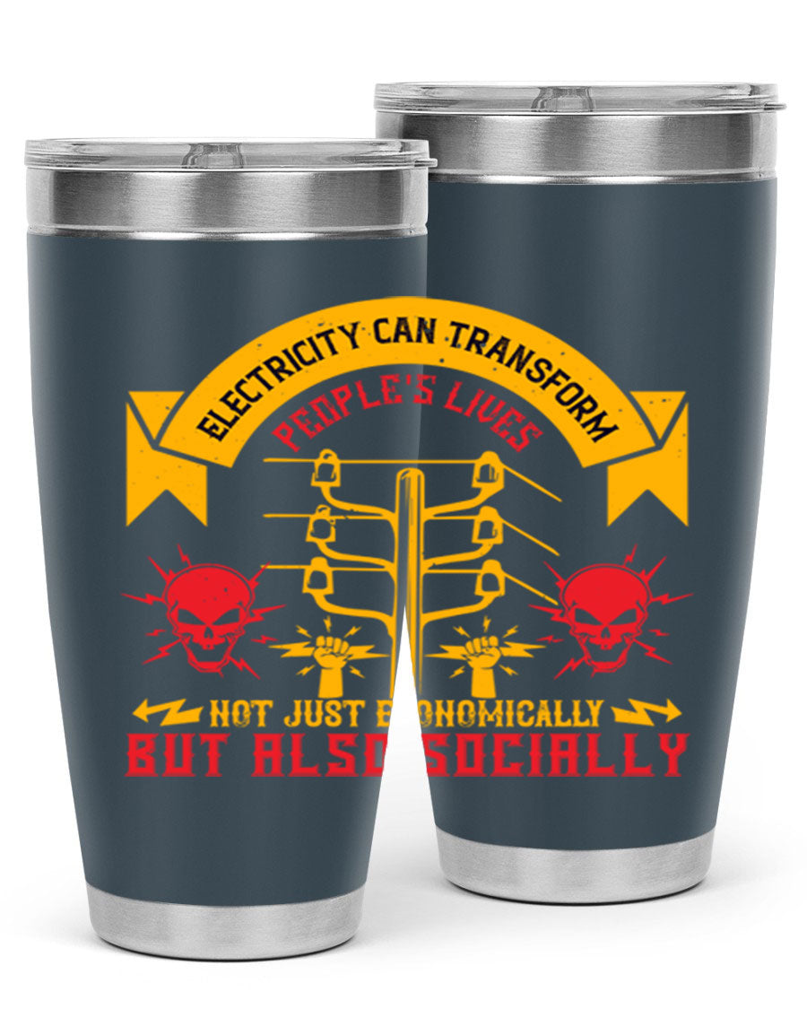 A stylish 20oz and 30oz stainless steel tumbler with a copper lining, showcasing its double wall vacuum design and drink-thru lid.