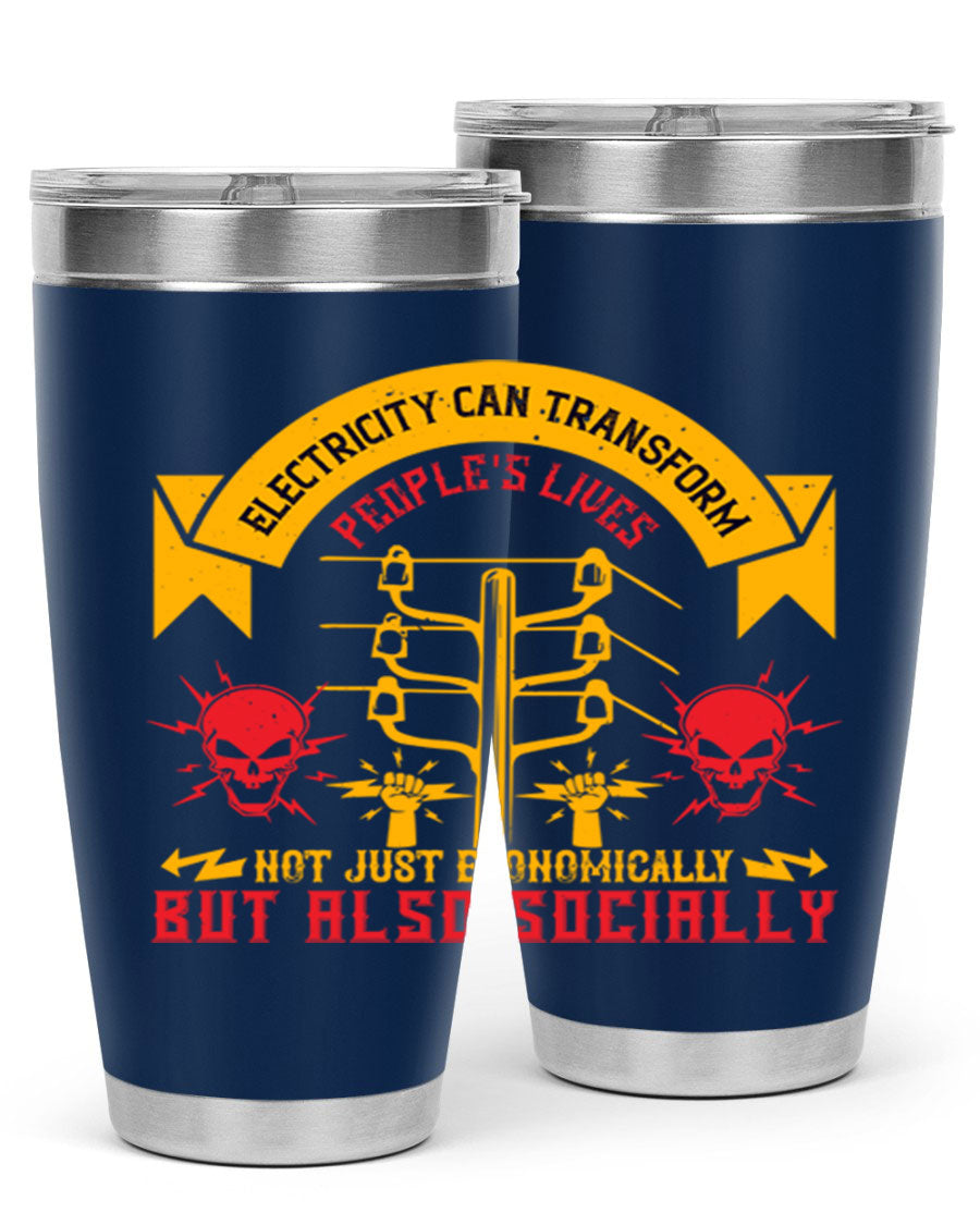 A stylish 20oz and 30oz stainless steel tumbler with a copper lining, showcasing its double wall vacuum design and drink-thru lid.