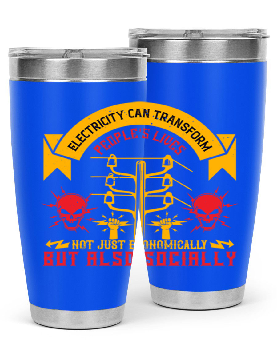 A stylish 20oz and 30oz stainless steel tumbler with a copper lining, showcasing its double wall vacuum design and drink-thru lid.