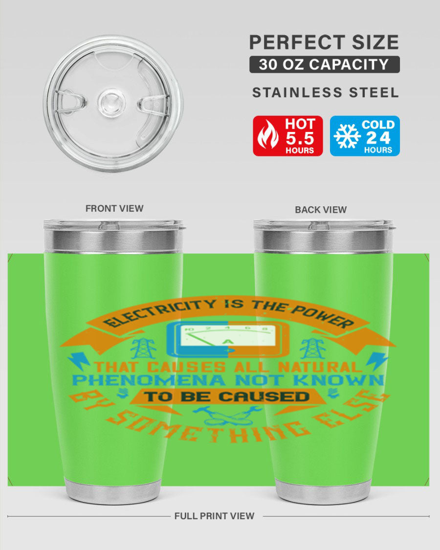 A stylish 20oz and 30oz stainless steel tumbler with double wall vacuum insulation, showcasing vibrant printed designs, perfect for hot and cold beverages.