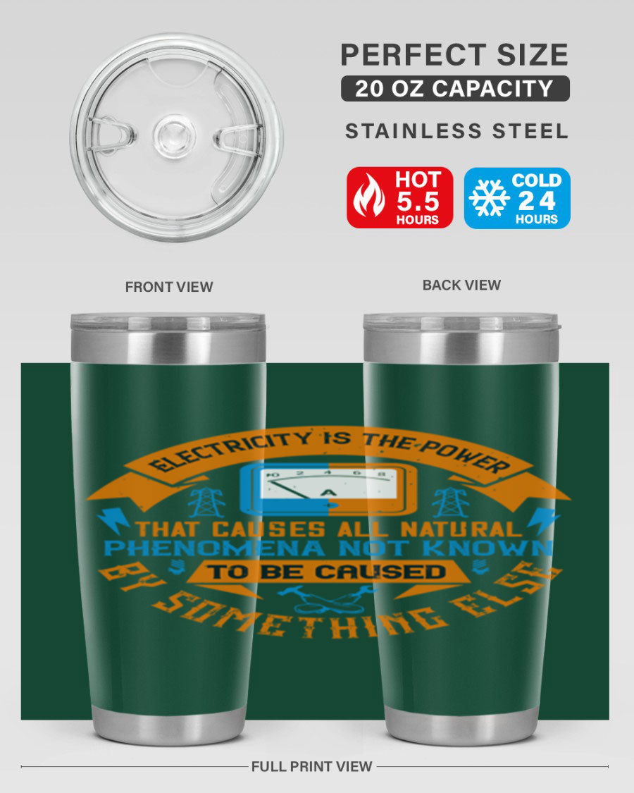 A stylish 20oz and 30oz stainless steel tumbler with double wall vacuum insulation, showcasing vibrant printed designs, perfect for hot and cold beverages.