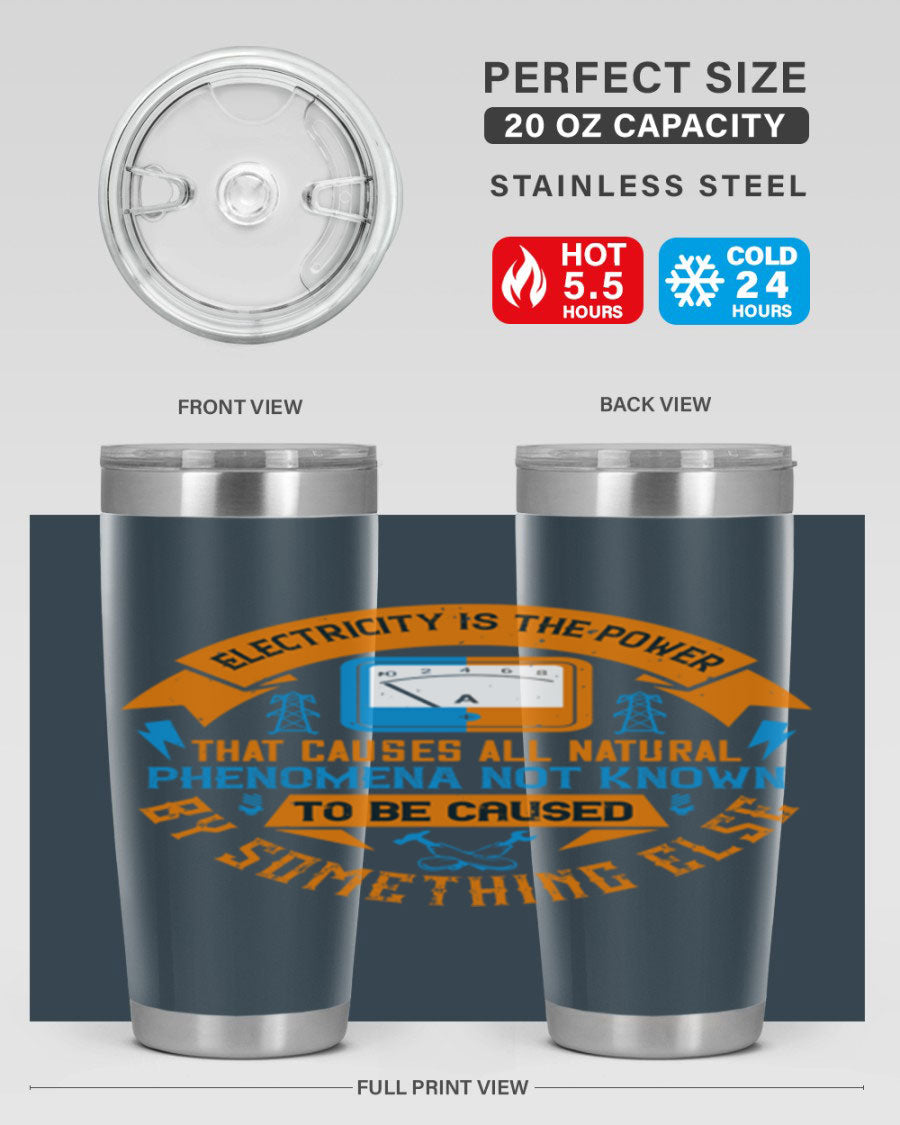 A stylish 20oz and 30oz stainless steel tumbler with double wall vacuum insulation, showcasing vibrant printed designs, perfect for hot and cold beverages.