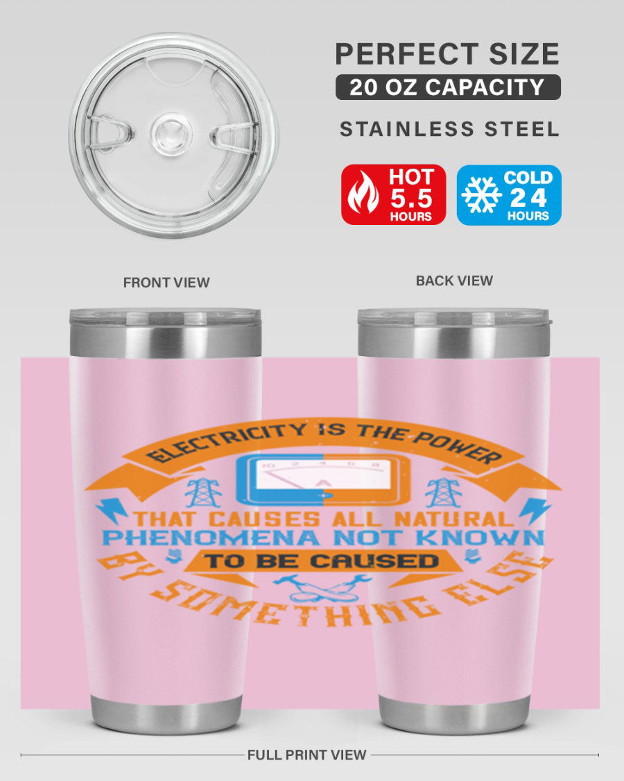 A stylish 20oz and 30oz stainless steel tumbler with double wall vacuum insulation, showcasing vibrant printed designs, perfect for hot and cold beverages.