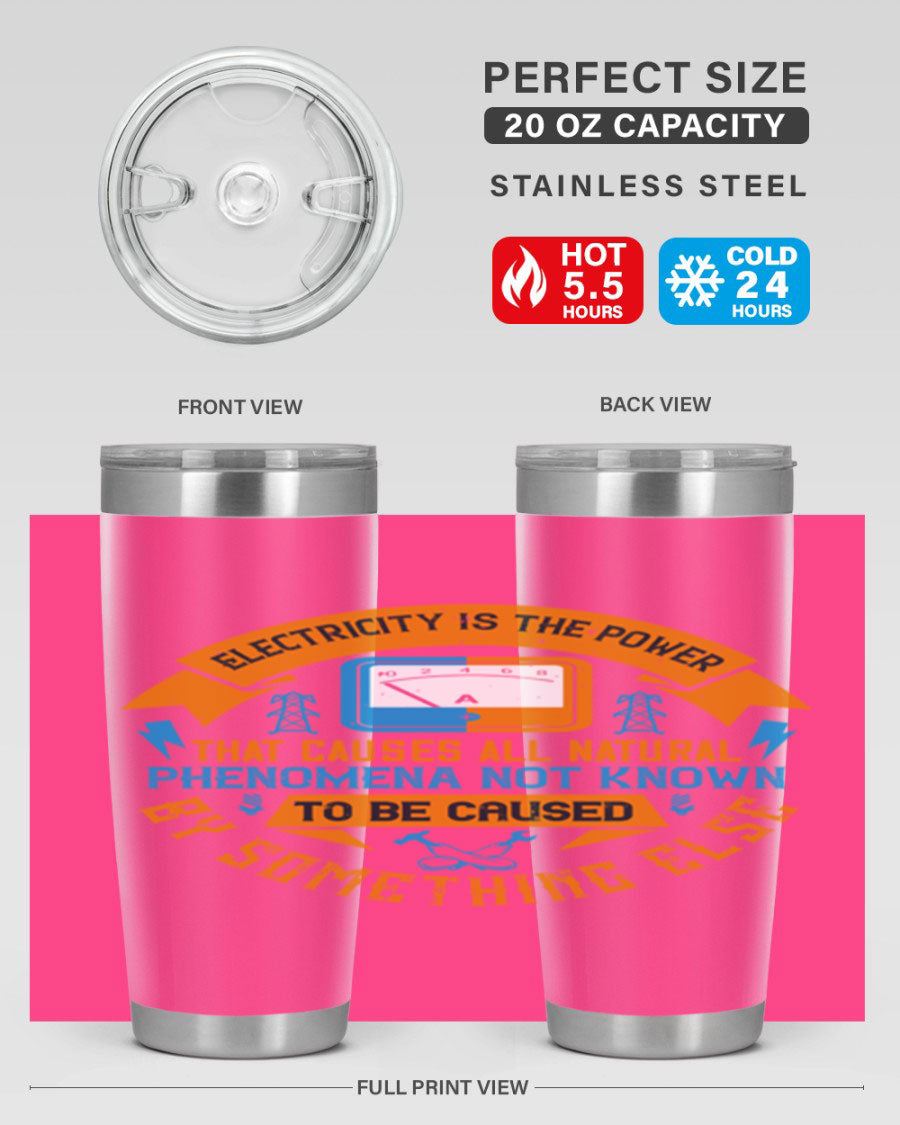 A stylish 20oz and 30oz stainless steel tumbler with double wall vacuum insulation, showcasing vibrant printed designs, perfect for hot and cold beverages.