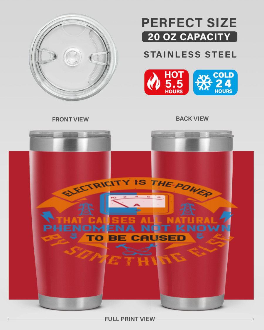 A stylish 20oz and 30oz stainless steel tumbler with double wall vacuum insulation, showcasing vibrant printed designs, perfect for hot and cold beverages.