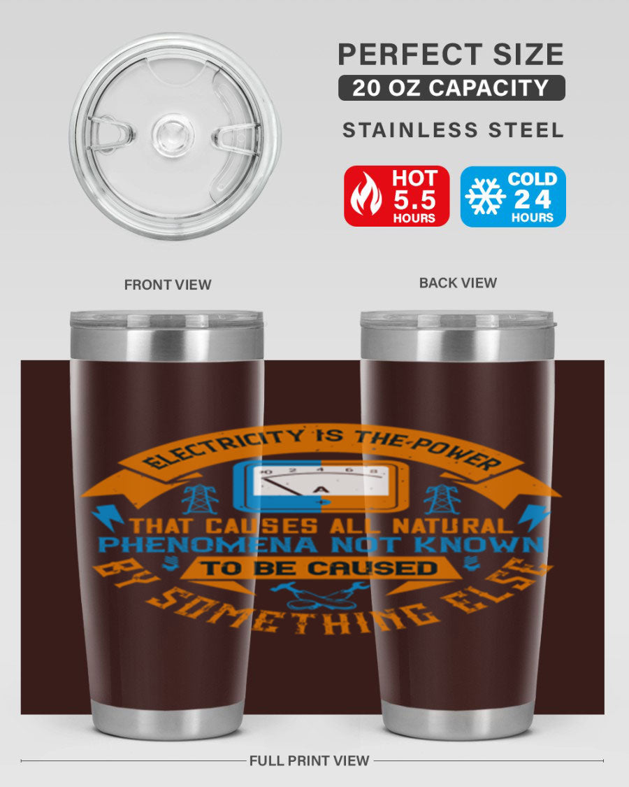 A stylish 20oz and 30oz stainless steel tumbler with double wall vacuum insulation, showcasing vibrant printed designs, perfect for hot and cold beverages.