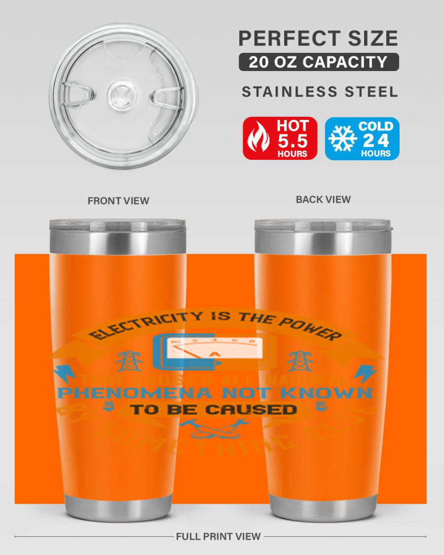 A stylish 20oz and 30oz stainless steel tumbler with double wall vacuum insulation, showcasing vibrant printed designs, perfect for hot and cold beverages.