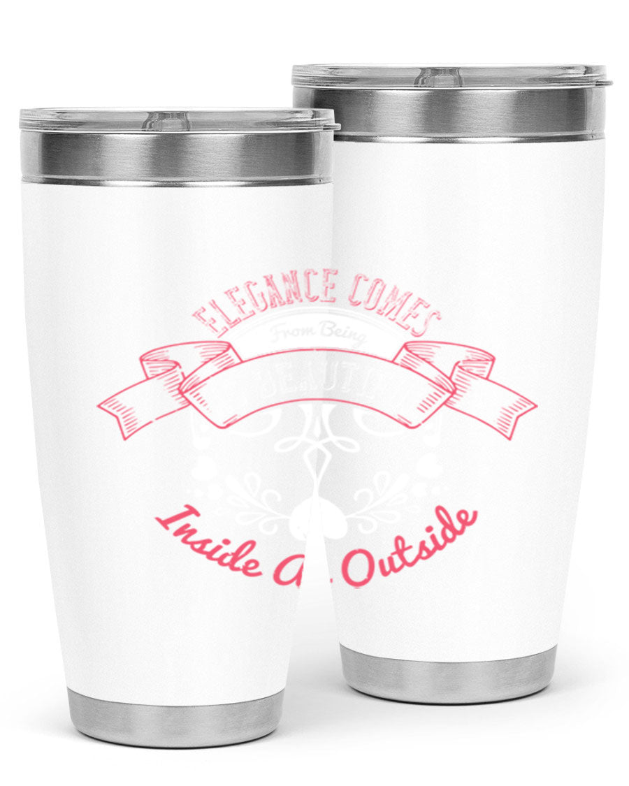 Elegance Style 213# stainless steel tumbler in 20oz and 30oz sizes, showcasing double wall vacuum insulation and a sleek design.