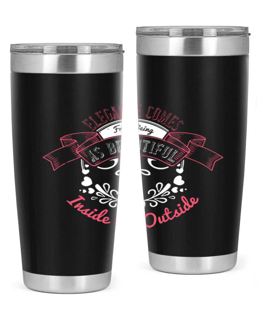 Elegance Style 213# stainless steel tumbler in 20oz and 30oz sizes, showcasing double wall vacuum insulation and a sleek design.