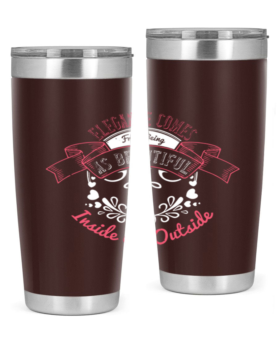 Elegance Style 213# stainless steel tumbler in 20oz and 30oz sizes, showcasing double wall vacuum insulation and a sleek design.