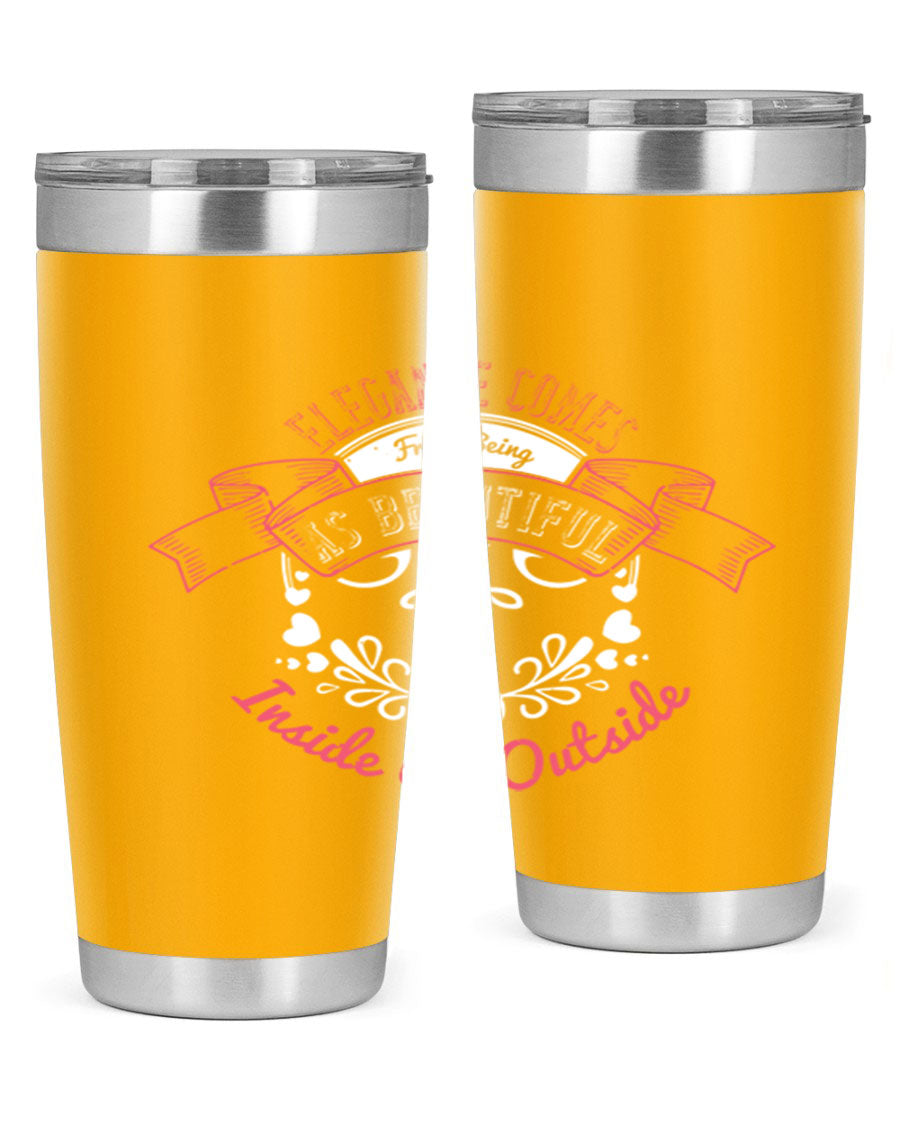 Elegance Style 213# stainless steel tumbler in 20oz and 30oz sizes, showcasing double wall vacuum insulation and a sleek design.