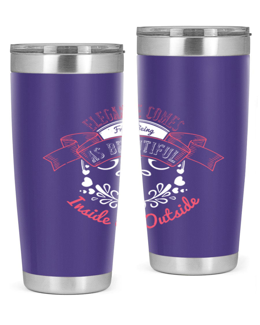 Elegance Style 213# stainless steel tumbler in 20oz and 30oz sizes, showcasing double wall vacuum insulation and a sleek design.