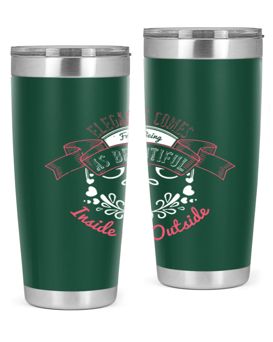 Elegance Style 213# stainless steel tumbler in 20oz and 30oz sizes, showcasing double wall vacuum insulation and a sleek design.