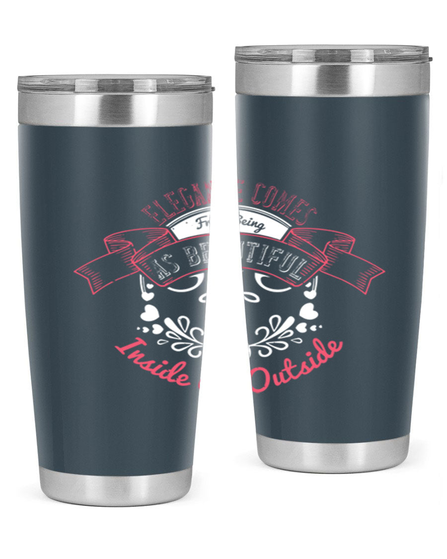 Elegance Style 213# stainless steel tumbler in 20oz and 30oz sizes, showcasing double wall vacuum insulation and a sleek design.