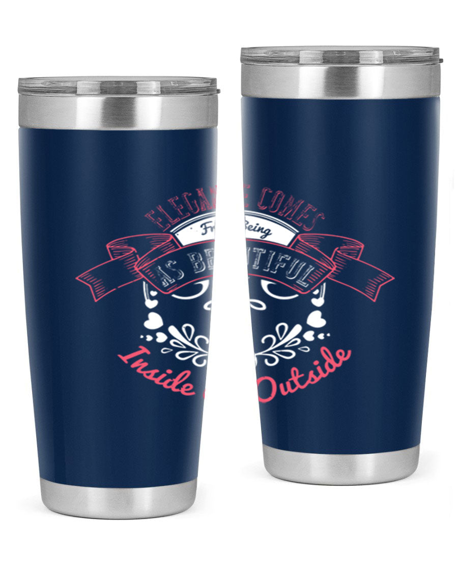 Elegance Style 213# stainless steel tumbler in 20oz and 30oz sizes, showcasing double wall vacuum insulation and a sleek design.