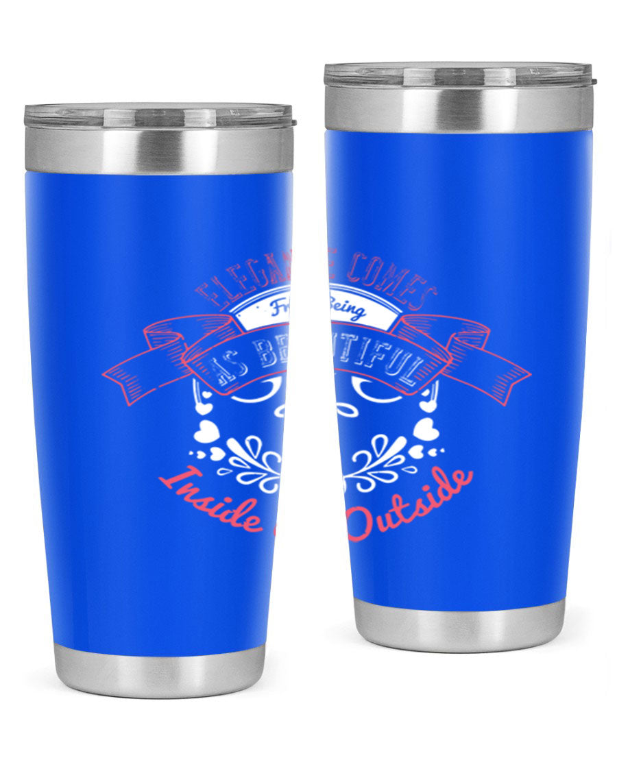 Elegance Style 213# stainless steel tumbler in 20oz and 30oz sizes, showcasing double wall vacuum insulation and a sleek design.