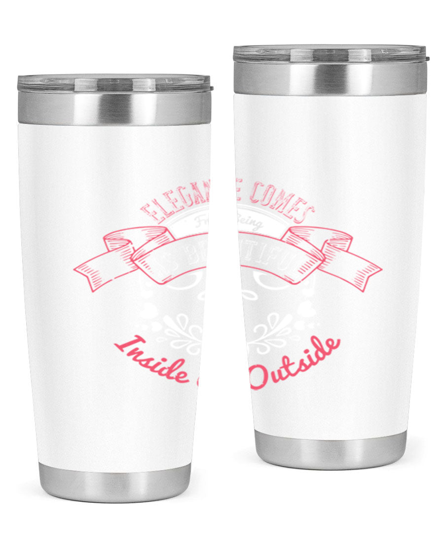 Elegance Style 213# stainless steel tumbler in 20oz and 30oz sizes, showcasing double wall vacuum insulation and a sleek design.