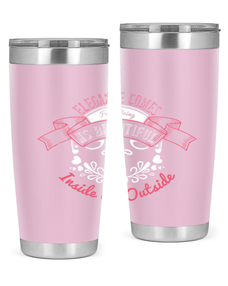Elegance Style 213# stainless steel tumbler in 20oz and 30oz sizes, showcasing double wall vacuum insulation and a sleek design.
