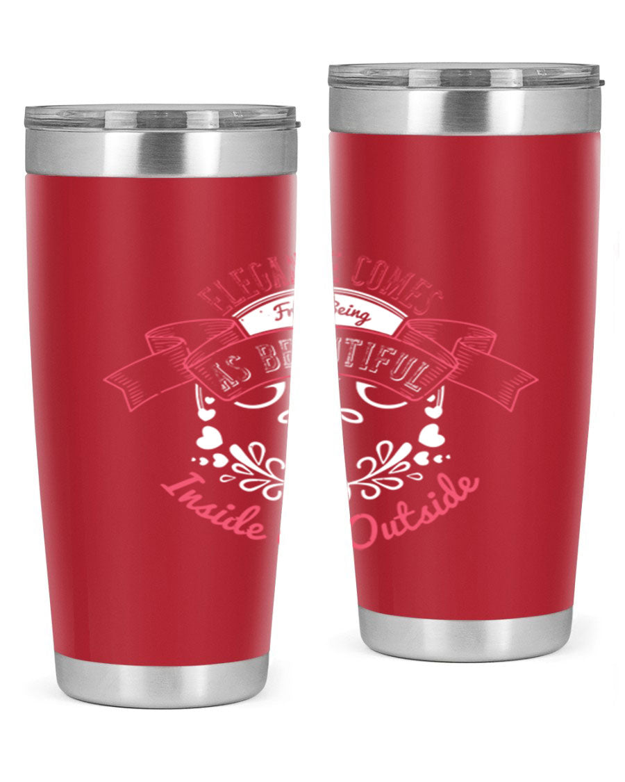 Elegance Style 213# stainless steel tumbler in 20oz and 30oz sizes, showcasing double wall vacuum insulation and a sleek design.