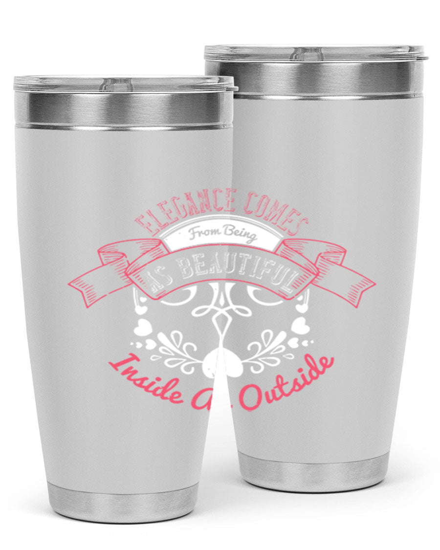 Elegance Style 213# stainless steel tumbler in 20oz and 30oz sizes, showcasing double wall vacuum insulation and a sleek design.