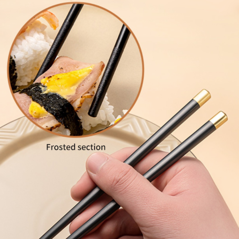 Elegant Reusable Chopsticks Set featuring five unique styles, made from high-quality materials with an anti-slip design.