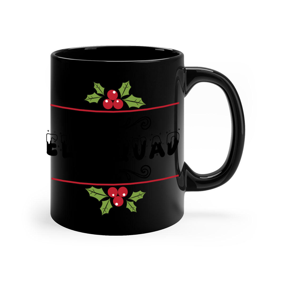 Elf squad style 195# Christmas mug with colorful handle and glossy finish, perfect for coffee and tea.