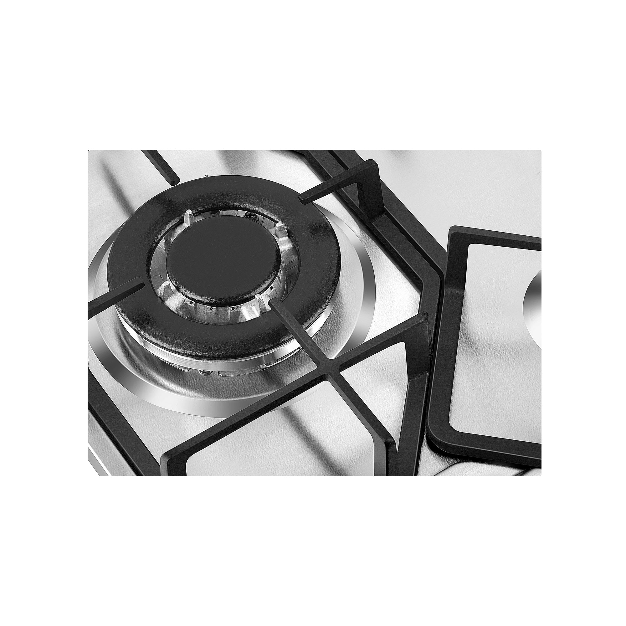 Empava 24 in. Built-in Gas Cooktop with four burners and cast iron grates, showcasing its sleek design and functionality.