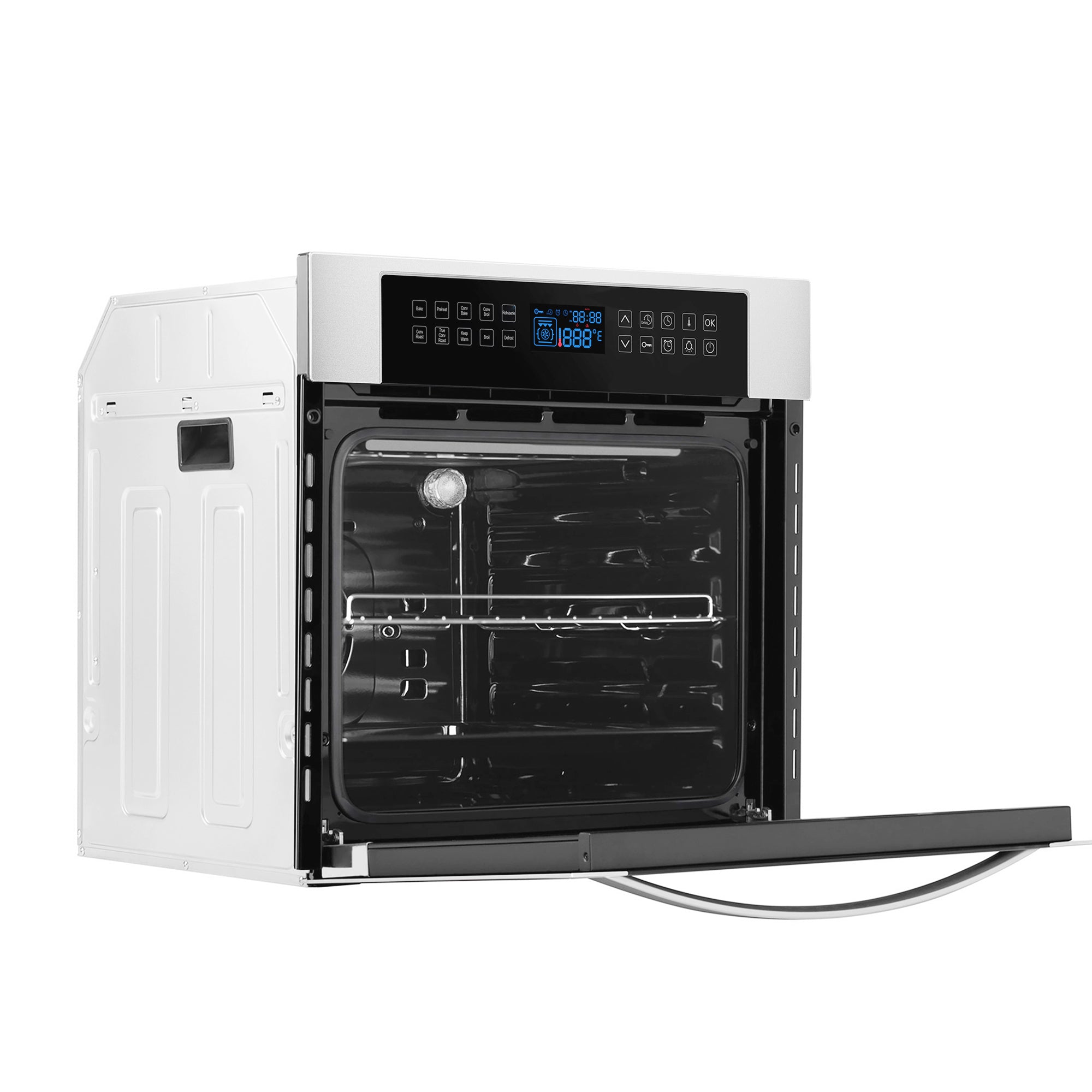 Empava 24WOC02 Electric Single Wall Oven with sleek design and tempered glass door, perfect for roasting and baking.