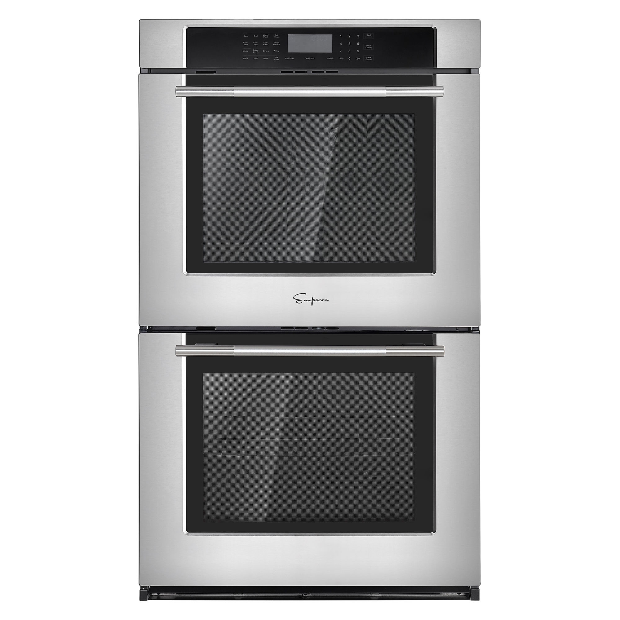 Empava 30" Electric Double Wall Oven with stainless steel finish and digital display.