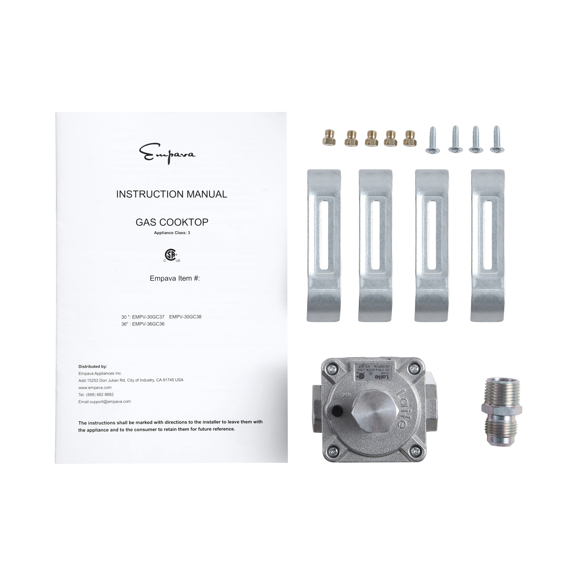 Empava 30 in. Built-in Gas Stove Cooktop with five burners and stainless-steel surface, designed for versatile cooking.