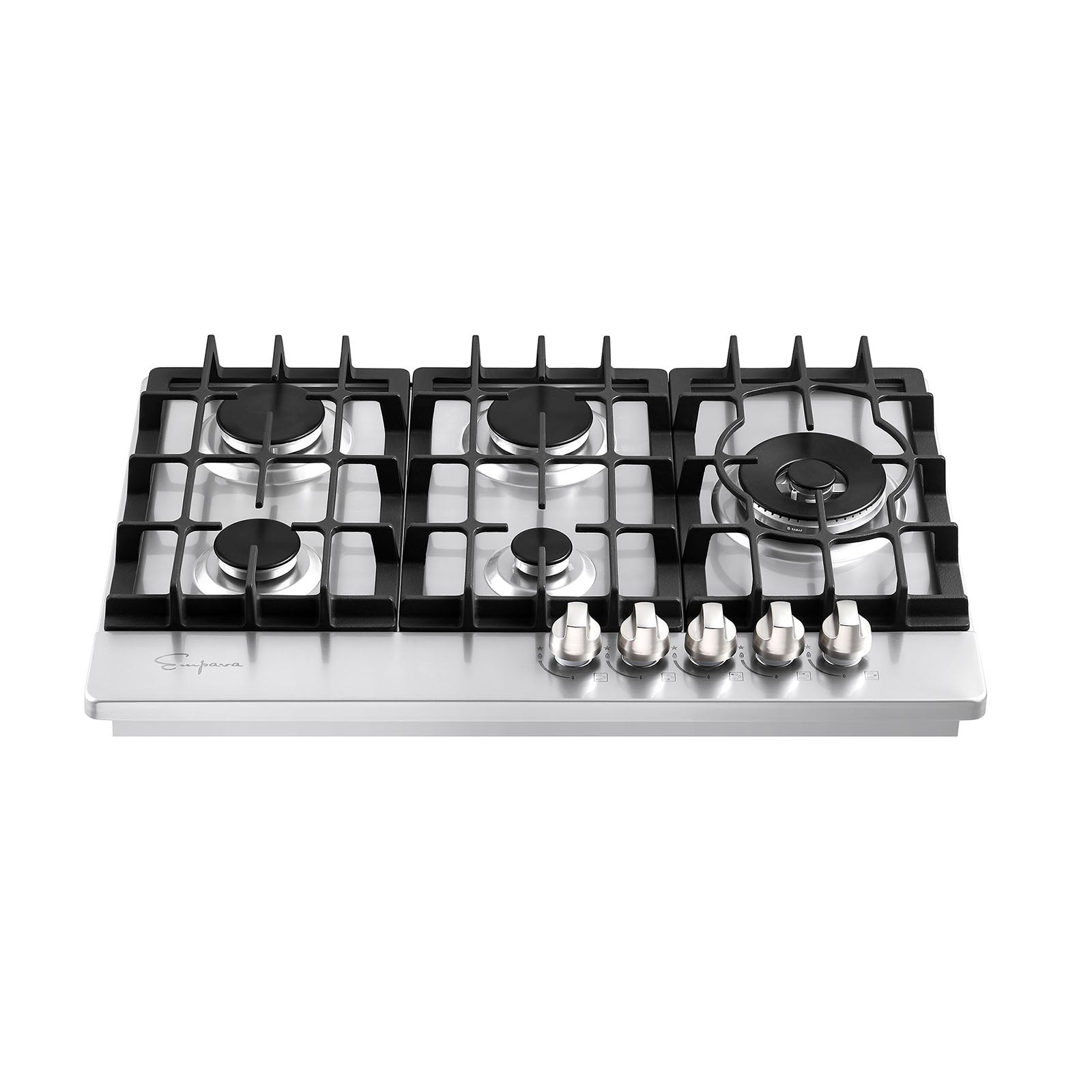 Empava 30 in. Built-in Gas Stove Cooktop with five burners and stainless-steel surface, designed for versatile cooking.