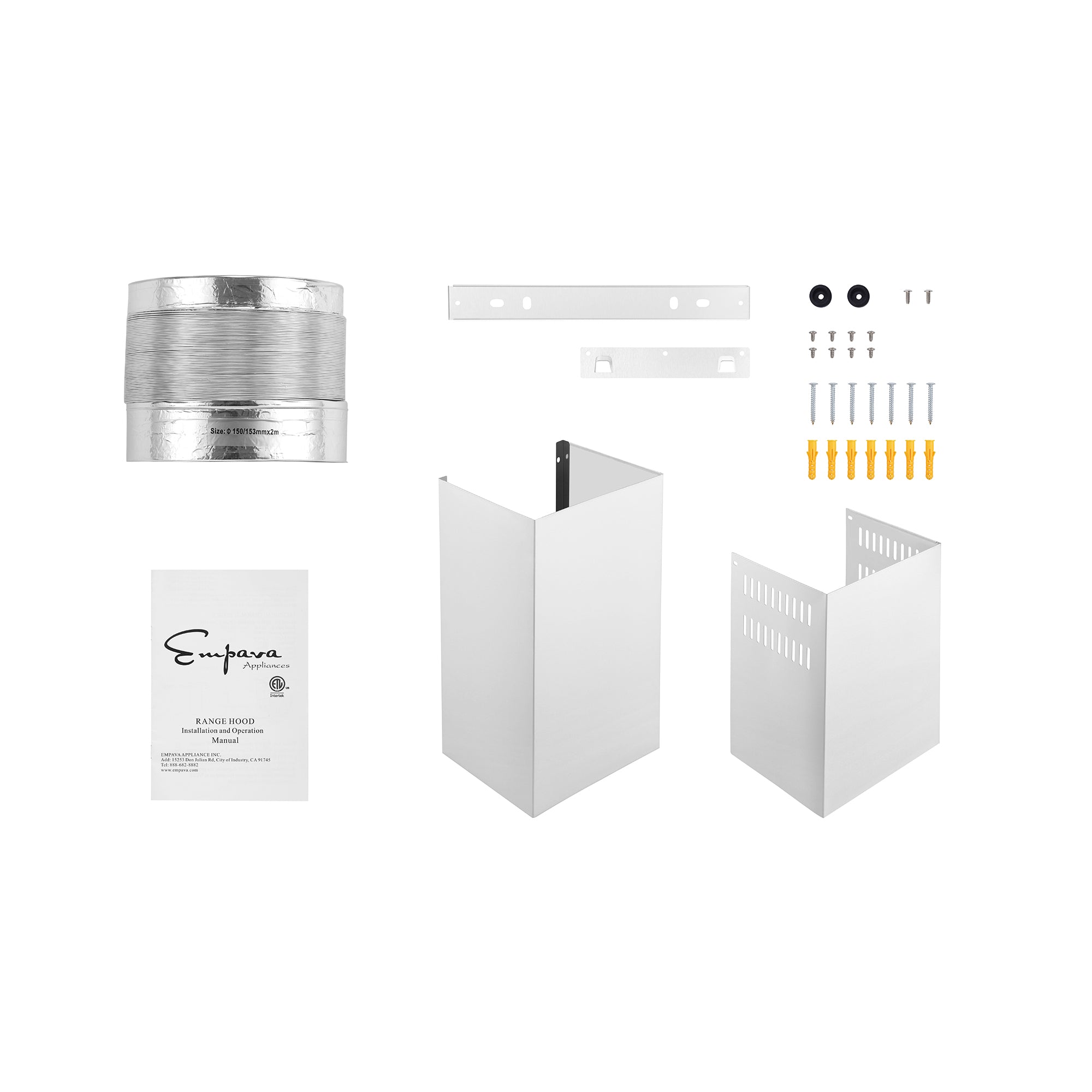 Empava 30RH05 30 in. Wall Mount Range Hood with stainless steel finish and button controls, showcasing its sleek design and powerful ventilation.